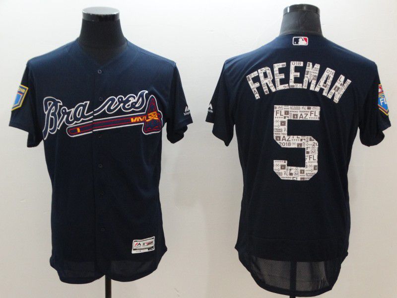 Men Atlanta Braves #5 Freeman Blue Elite Spring Edition MLB Jerseys->atlanta braves->MLB Jersey